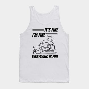 its fine im fine everything is fine funny and cute christmas design Tank Top